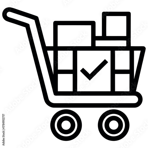 shopping cart icon for online store and e commerce design