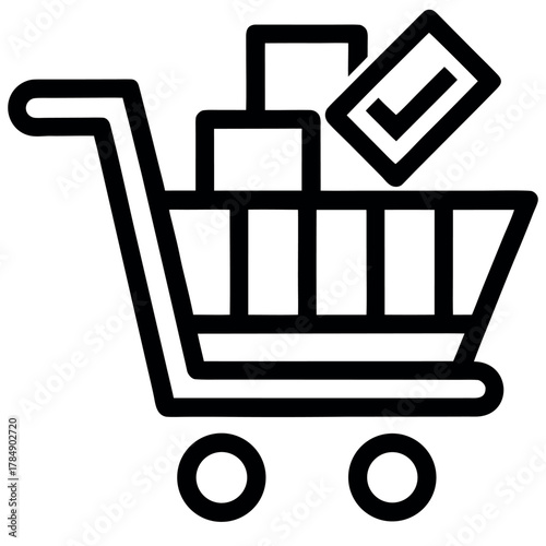 shopping cart icon for online store and e commerce design