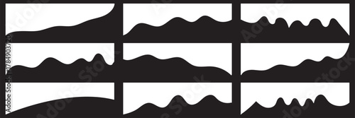 Collection of wavy Red decorative border for web design element vector. Website divider border vector illustration. Collection of dividers shape red templates.Red curve top headline. banner header