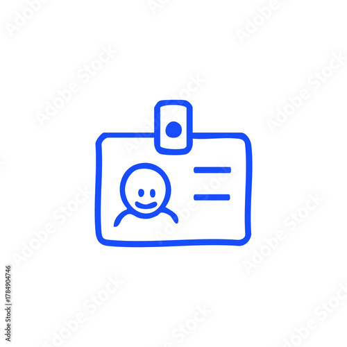 Outlined badge with person icon