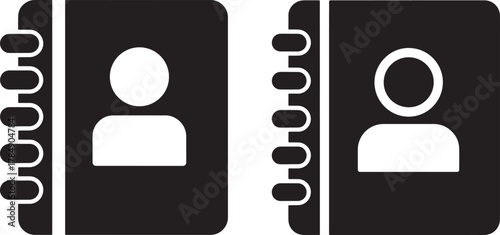 Two address book icons silhouette