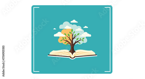 Discover new worlds and endless possibilities blooming from an open book, a symbol of growth and imagination