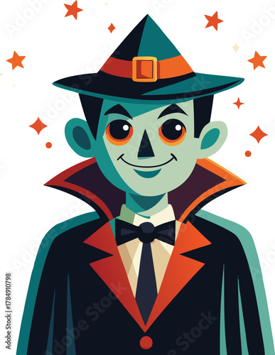 Retro Halloween Cartoon Sticker Set Art & Illustration