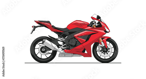 Sleek red sport motorcycle ready for thrilling rides and high-speed adventures on the open road