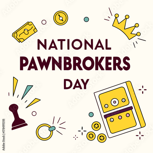 NATIONAL PAWNBROKERS DAY vector illustration 