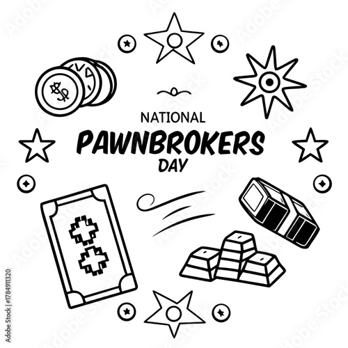 NATIONAL PAWNBROKERS DAY vector illustration isolated on white background