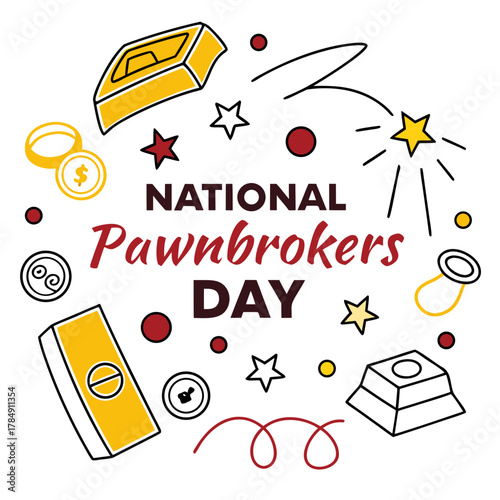 NATIONAL PAWNBROKERS DAY vector illustration isolated on white background
