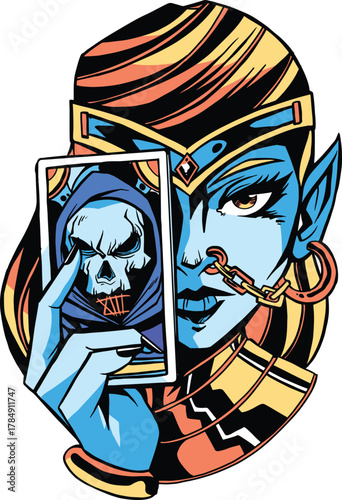Woman fortune teller vector 