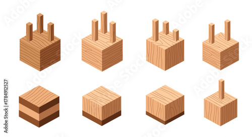 Versatile wooden joinery techniques and construction elements for your next project, showcasing precision and craftsmanship