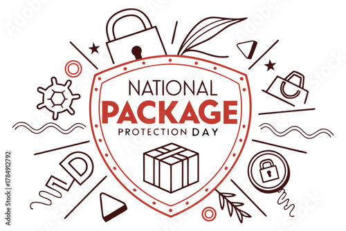 NATIONAL PACKAGE PROTECTION DAY vector illustration isolated on white background