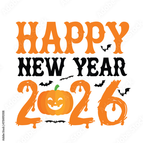 Cute Smiling Pumpkin Vector for Happy Halloween 2026 Greeting