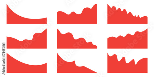 Collection of dividers shape templates. Modern separator header for website and app. Set of Template Dividers Shapes for Website. vector illustration