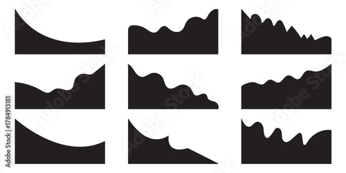 Collection of dividers shape templates. Modern separator header for website and app. Set of Template Dividers Shapes for Website. vector illustration