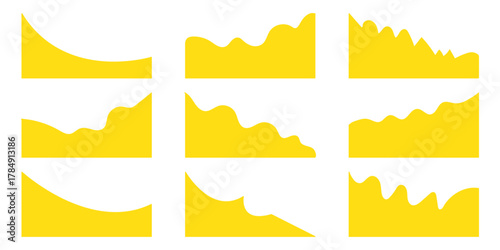 Collection of dividers shape templates. Modern separator header for website and app. Set of Template Dividers Shapes for Website. vector illustration