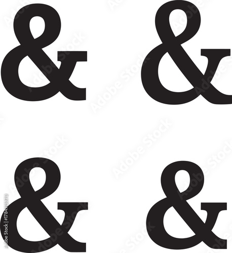 Four black ampersand symbols arranged in a grid on a white background