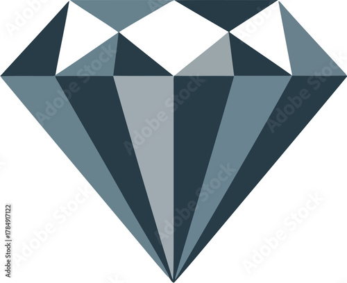 Illustration of blue and gray gems logo idea for graphic design project usage