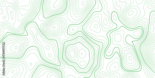 Topographic map background concept. Topo contour map. Rendering abstract illustration.. Vector  Illustration