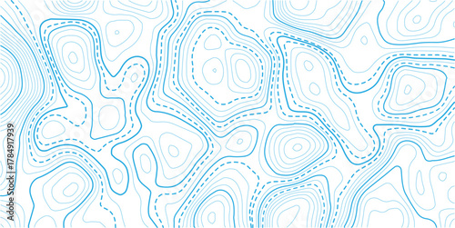 Topographic map background concept. Topo contour map. Rendering abstract illustration.. Vector  Illustration
