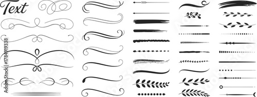 Elegant Calligraphic Elements and Decorative Dividers Set for Design