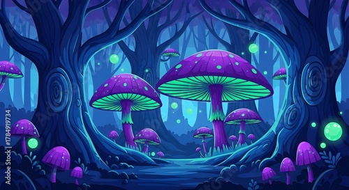 mushroom in the night