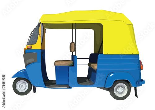 traditional public city taxi cab car transport India trip cart model auto road Asia logo icon sign symbol template vector design