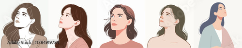 vector of woman looking up