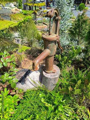 Old rocking water pump in the garden