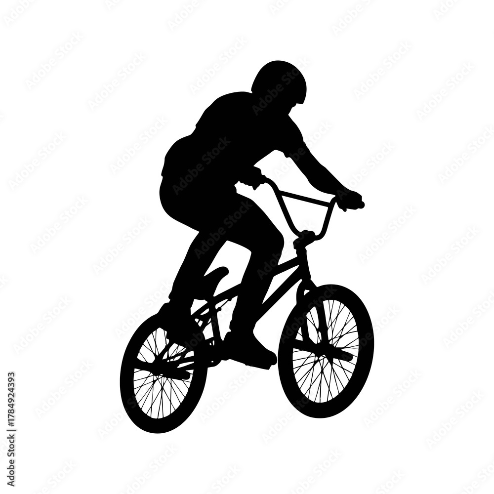 Fototapeta premium Silhouette of a BMX athlete in action