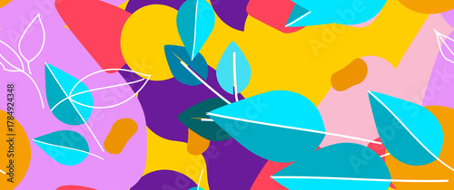 Bold Leaf Pattern. Tropical Leaf. Modern Motif. Jungle Print. Foliage Summer Seamless Pattern. Trending Vector Background. Artistic Botanical Surface. Abstract Plant. Bright Fashion. Contrast Drawing.