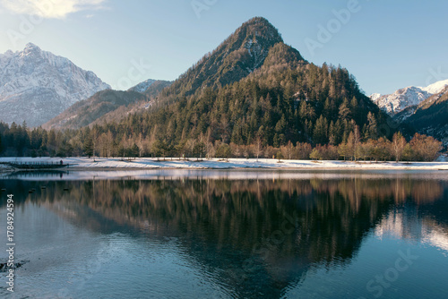 Vászonkép Kranjska Gora, Slovenia - January 04, 2024: Majestic landscape of Triglav Nation