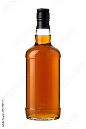 Amber glass bottle isolated on transparent background