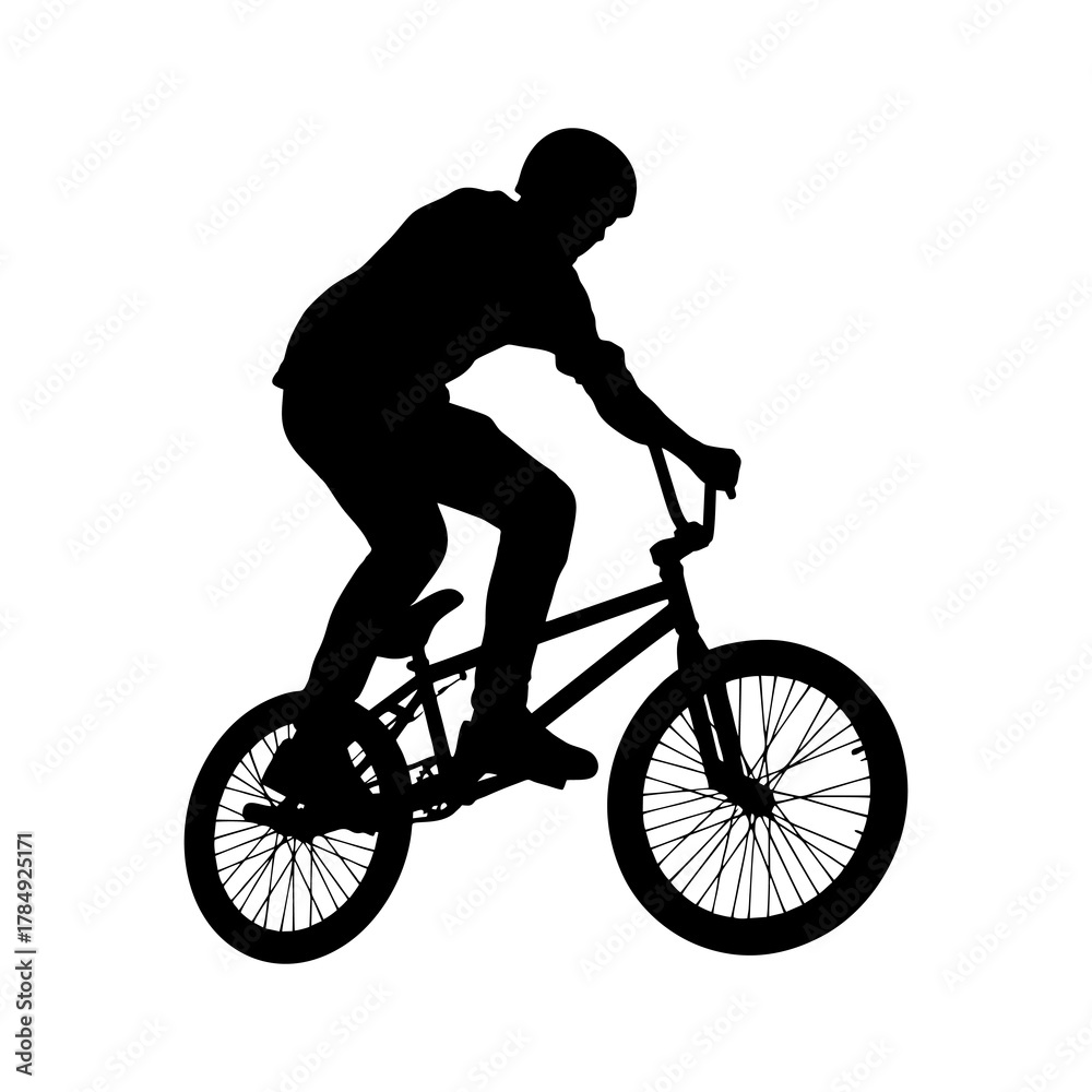 Fototapeta premium Silhouette of a BMX athlete in action