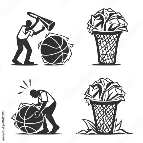 Basketball failure concept