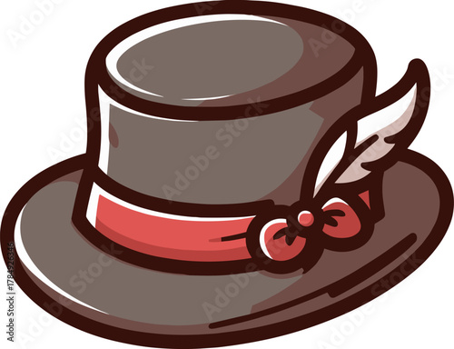 羽のついた帽子のイラスト