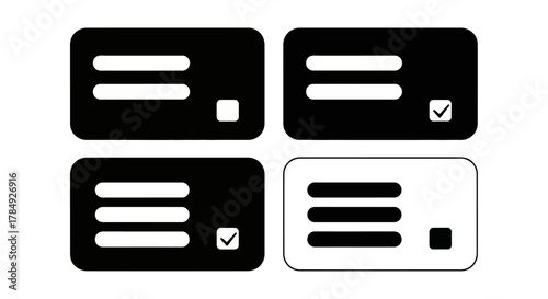 document icons showing various states like checked unchecked and highlighted