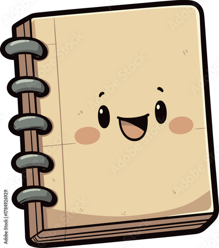 笑顔のリングノートのイラスト