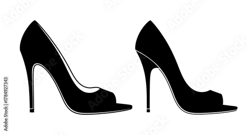 elegant black high heels with sleek design and pointed toes