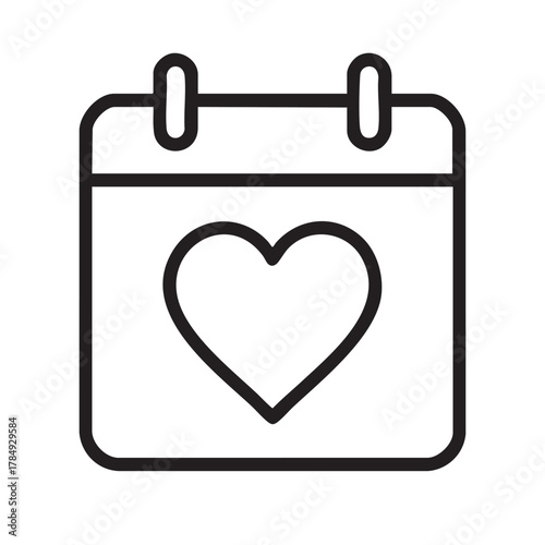 a calendar page with a heart symbol centered inside it showing love dates high quality professional detailed
