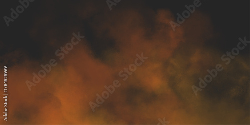 Brown texture. Orange powder explosion on black background. grunge and grainy abstract Flying through stormy brown clouds .
