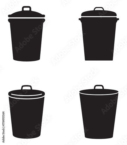Compost bin icon for cafes and restaurants in a clean silhouette style
