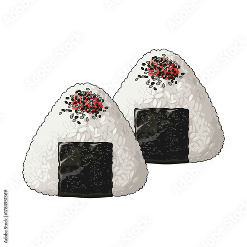 vector illustration of onigiri with white background