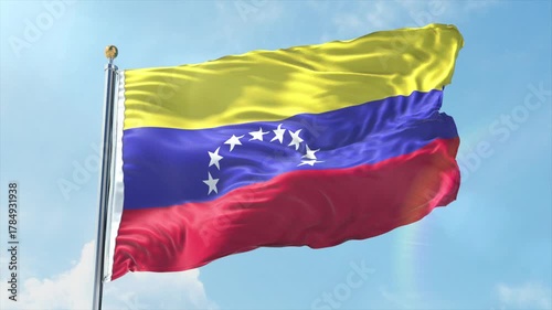 4K Venezuela flag waving in the wind - realistic Venezuela flag animation in high resolution, perfect for Venezuela national day, independence, travel and patriotic video projects