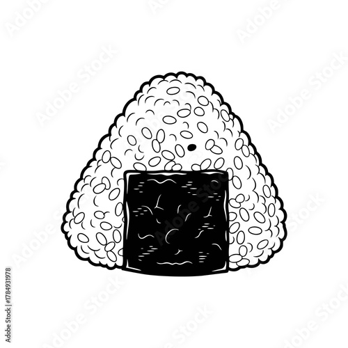 vector illustration of onigiri with white background