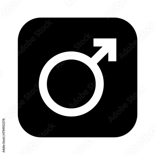 Mars alchemy planet icon. Vector image