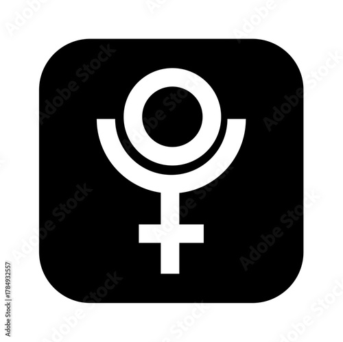 Pluto alchemy planet icon. Vector image