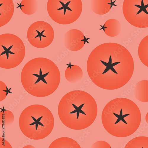Retro Red Tomato Seamless Pattern