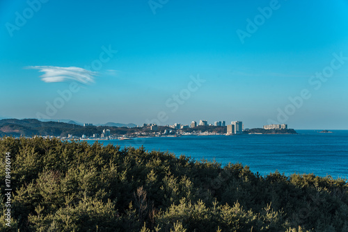 Coastal City Skyline from Naksansa Temple, South Korea