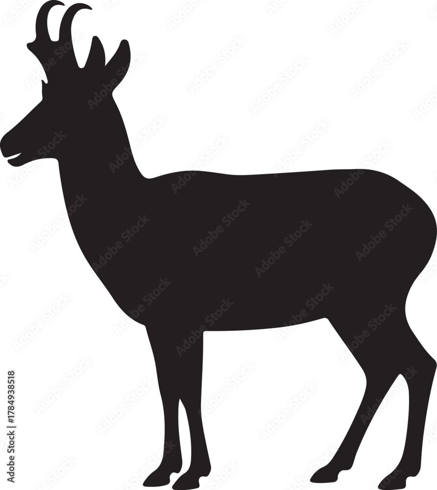 Fototapeta premium Deer silhouette vector illustration isolated on white background