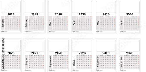 2026 calander design .