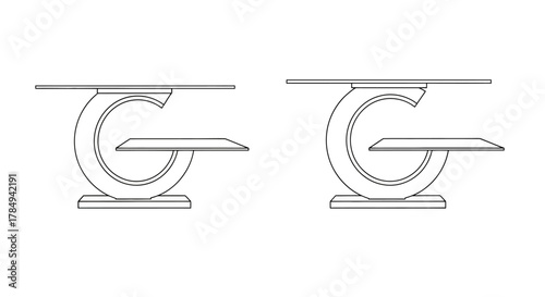 a pair of ornate decorative brackets with intricate curves and lines